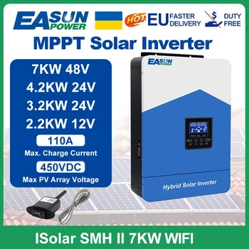Easun Power 7000w 4200w 3200w 2200w 12v 24v 48v MPPT Hybrid Off Grid Pure Sine Wave 80a 110a 230v 50/60hz Solar Inverter Charger 1