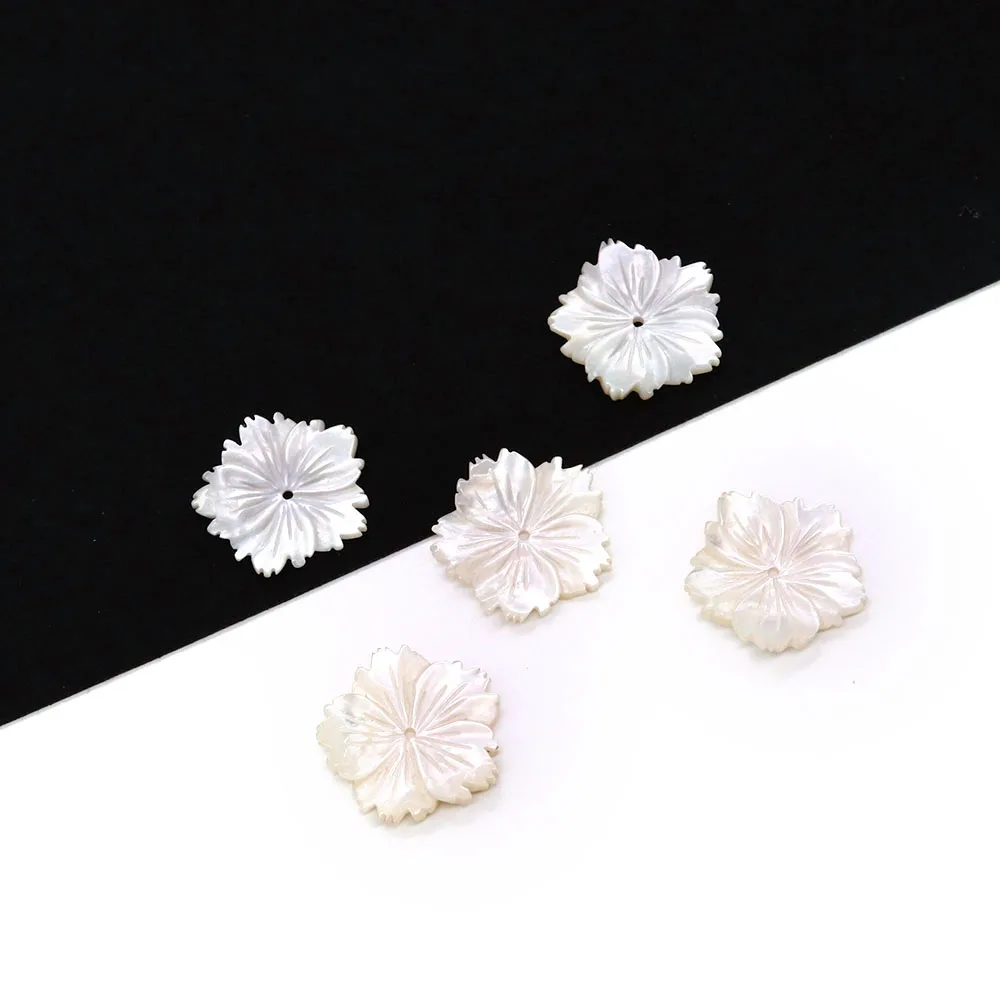 

Natural Seawater Shell White Shell Carved Flower Pendant for Making Elegant Fashion Charm Ladies Jewelry DIY Necklace Earrings