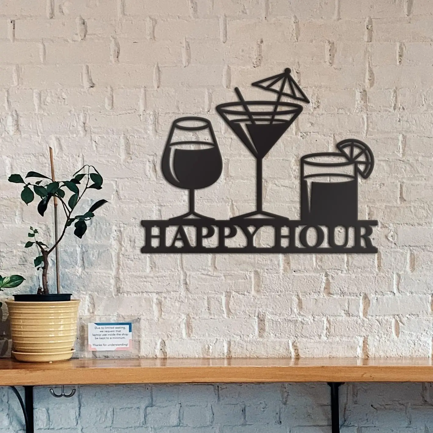 

Надпись Happy Hour, металлическая панель, черные знаки для домашнего декора, знаки, настенное искусство, декор для наружной двери, гостиная, декор для ресторана