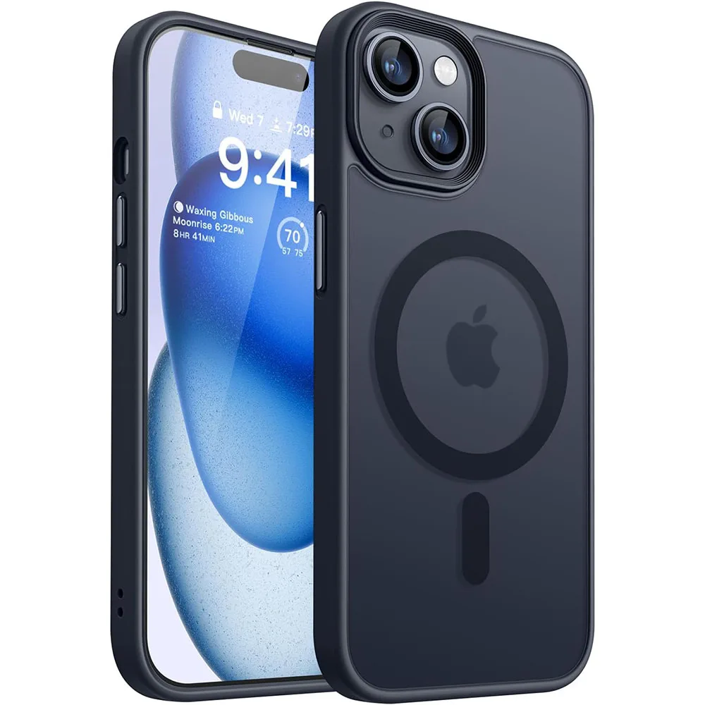 Enhanced Magnetic Hybrid Matte Hard Acrylic Luxury Silicone Frosted Phone Case Cover