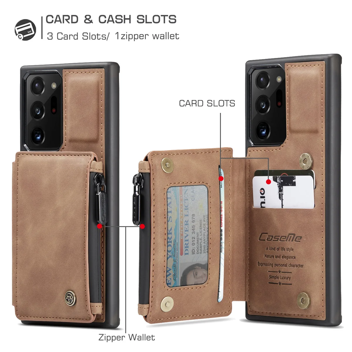 

5 Colors Leather Back Cover Mobile Phone Case For Samsung Galaxy S20 S21 S22 S20+ S21+ S22+ Plus Ultra Fe Card Coin Pocket