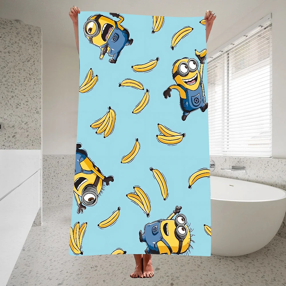 Cute M-minions Towel Quick Drying Pure Cotton Polyester Thick Bath For Children Adults Sports Travel Swimming And Surfing Towels 5