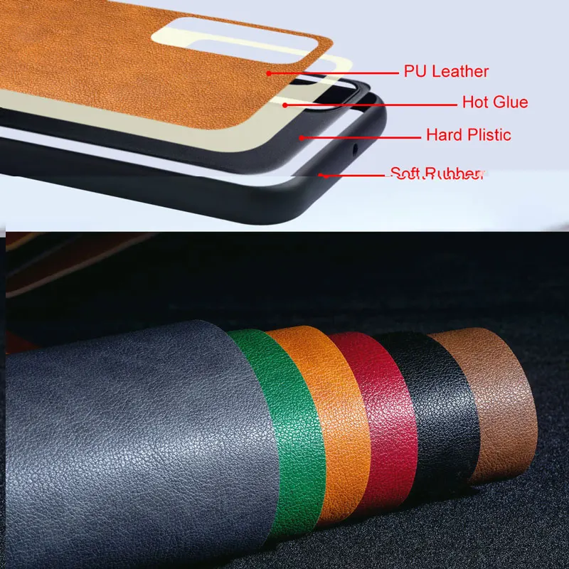 Premium Luxury Leather Phone Case - Retro Business Style Solid Color Cover
