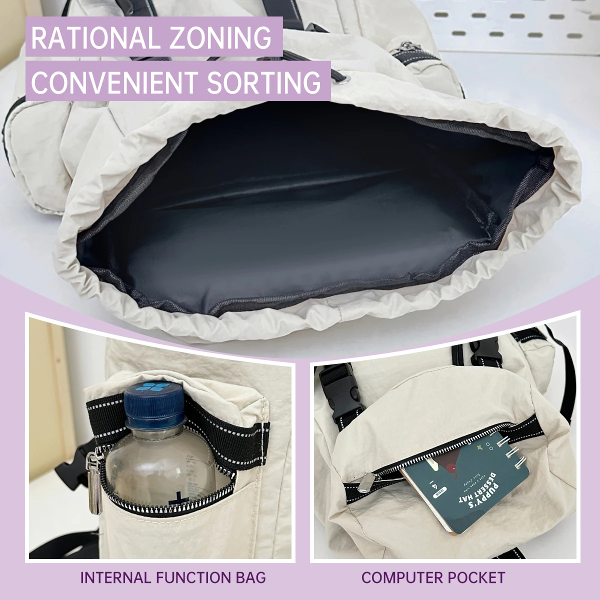 2025 New Outdoor Large Capacity Waterproof Lightweight Backpack Women's Travel Mountaineering Computer Backpack Male Student School Bag Class Cycling Commuting