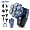 Sejoy Electric Bald Shaver for Men 7 Heads Beard Razor Hair Clipper Facial Cleaner Massager Nose Trimmer IPX7 Fully Washable 1