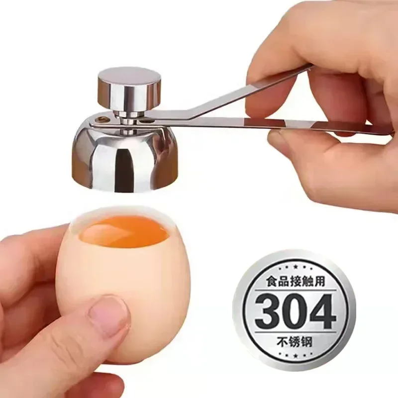 304 Metal Egg Shell Opener Eggshell Cutter Double Head Egg Topper Shell Opener Boiled Raw Creative Kitchen Gadgets Accessories egg shell opener egg opener egg piercer