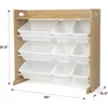 Toy Storage Organizer with Top Shelf and 9 Removable Bins, Natural/White Bookshelf 3