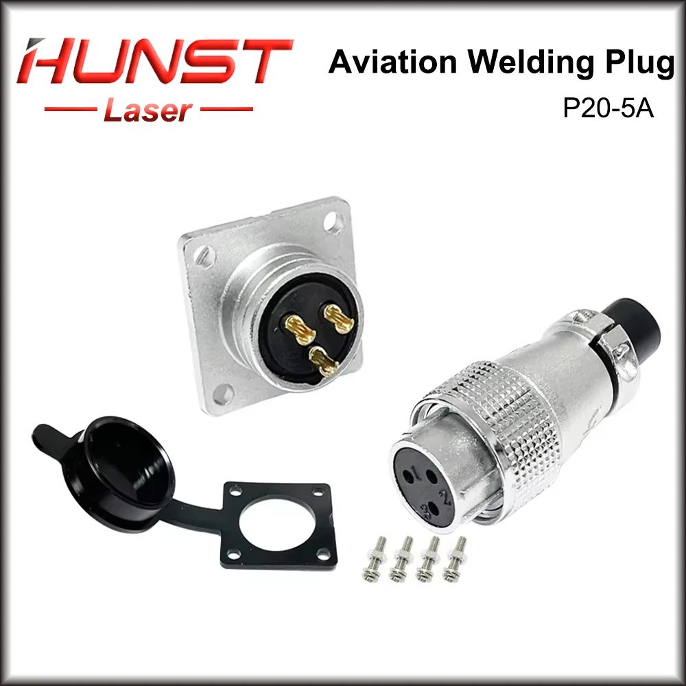 HUNST 1 Stück P20 Luftfahrt-Stecker – männlich/weiblich, 3-poliger Stecker, Außenhülse, Kabelstecker