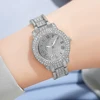 4 PCS Set Luxury Watch Women Necklace Earrings Rhinestone Fashion Wristwatch Female Casual Ladies Watches Bracelet Set Cloc 4