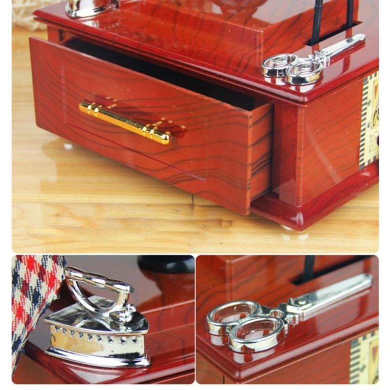 Portable Sewing Machine Retro Sewing Machine Gift Music Boxes Creative Birthday Gift For Girlfriend Friend Music Boxes