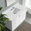 48 Inch Solid White Vanity Sink Top, Engineered Stone Vanity Top,8 Inch Widespread Faucet Hole with Backsplash Countertops 1