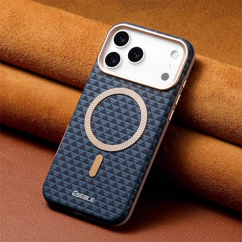 Luxury Magnetic Leather Phone Case with Magsafe - Wireless Charging & Shockproof Alloy Lens Cover