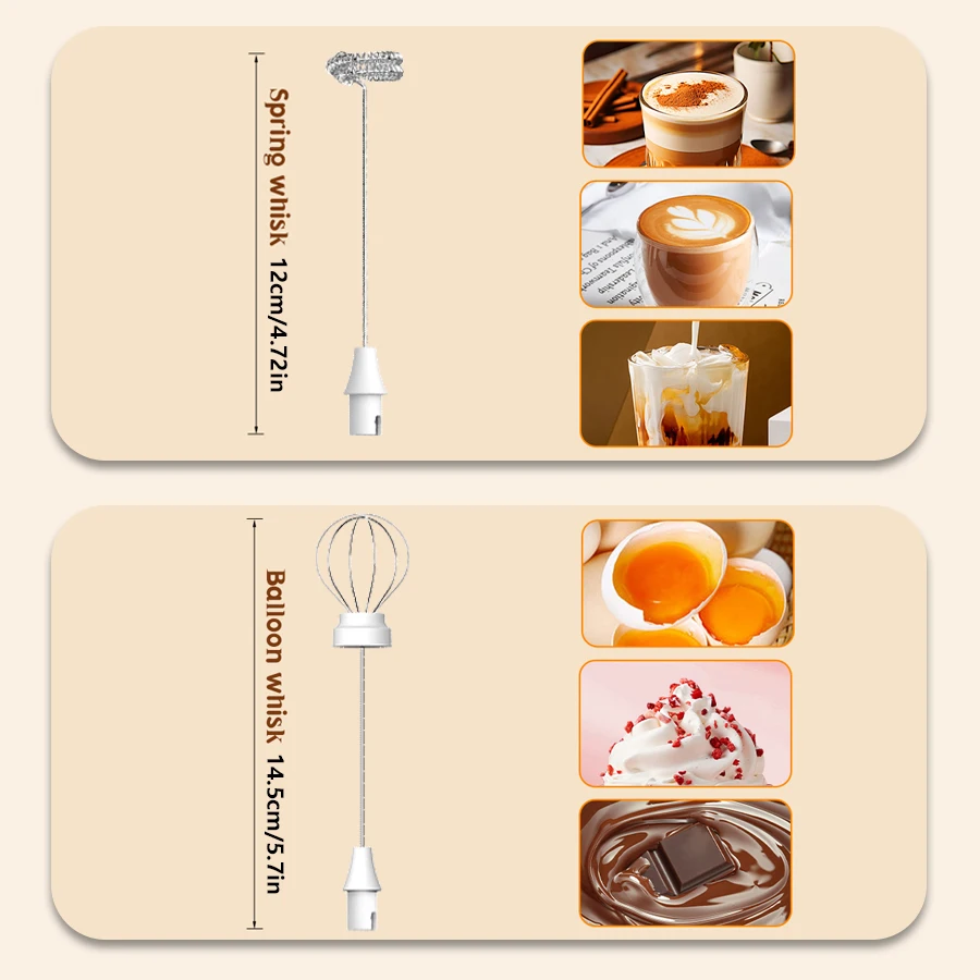 Description Picture 5 of itemWireless Electric Milk Frother Mini Handheld Wireless Portable and Powerful Model Coffee Milk Kitchen Mixer