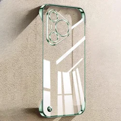 Sleek Frameless Transparent Phone Case - Ultra Thin Hard PC Back Cover for Pura 70 Pro plus (Green)