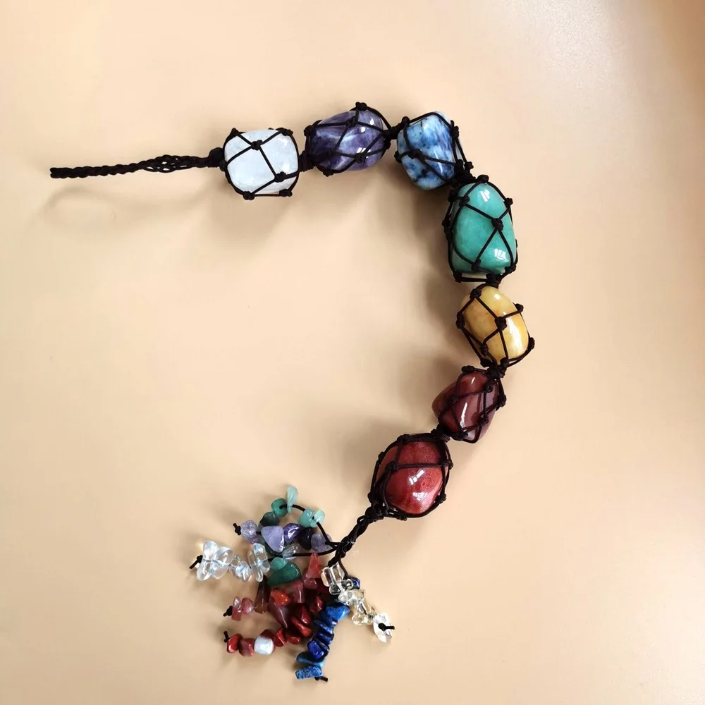 Reiki Healing Large Particles Natural Colorful Chakra Crystal Semi-precious Stone Car Decoration Yoga Energy Stone Ornaments