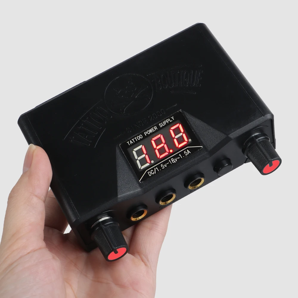 Tattoo Power Supply Set Kits Adjustment Voltage 0-18 With Tattoo Foot Pedal Switch Clip Cord Supplies tattoo power supply