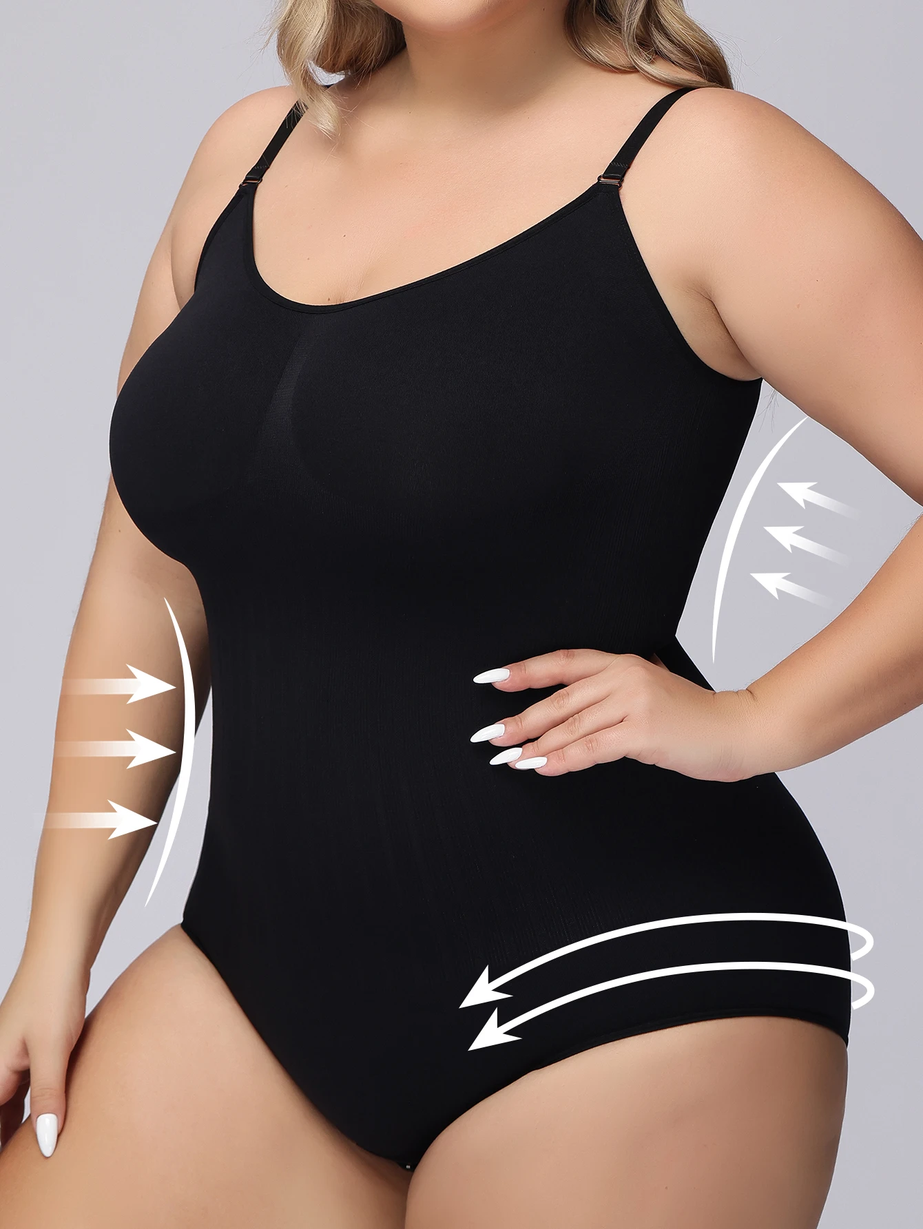 Women’s seamless plus-size underwear hip lift, belly tuck, waist strap sexy one-piece shapewear Best Sellers In Plus Sized Clothing