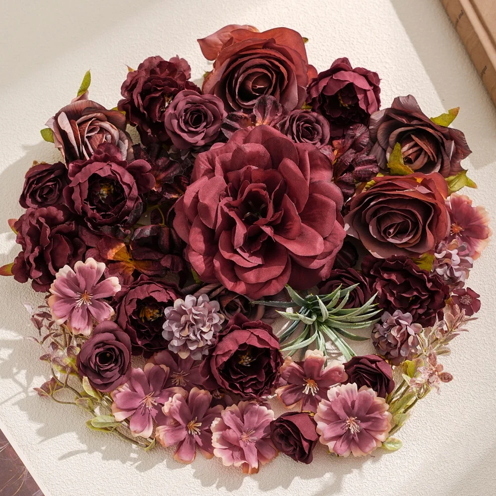 20 Stück künstliche Rosenblumen aus Seide, künstliche Blumen für Hochzeit, Brautdekoration, Heimdekoration, Girlande, DIY, Basteln, Geschenke, Zubehör