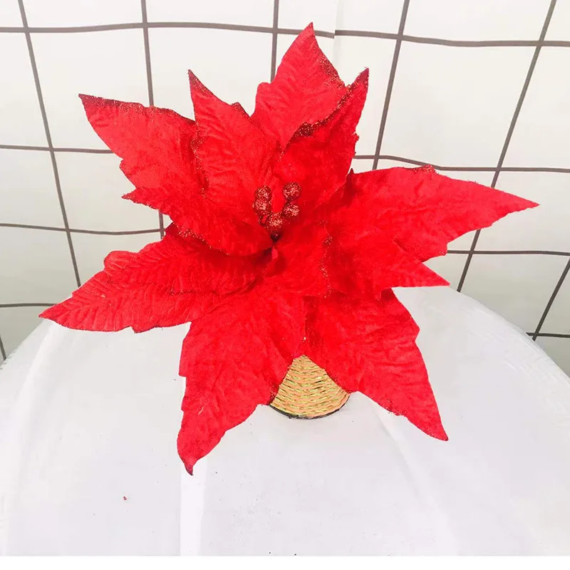 

Artificial Flower Simulation Maple Leaf Wreath Wedding Decoration Props Layout Velvet Gold Powder Christmas Tree Decor Supplies