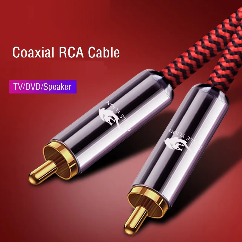 

RCA to RCA Male Digital Coaxial Video Audio Cable For Amplifier Home Theater Stereo System HDTV DVD Set-top Box Subwoofer Cords