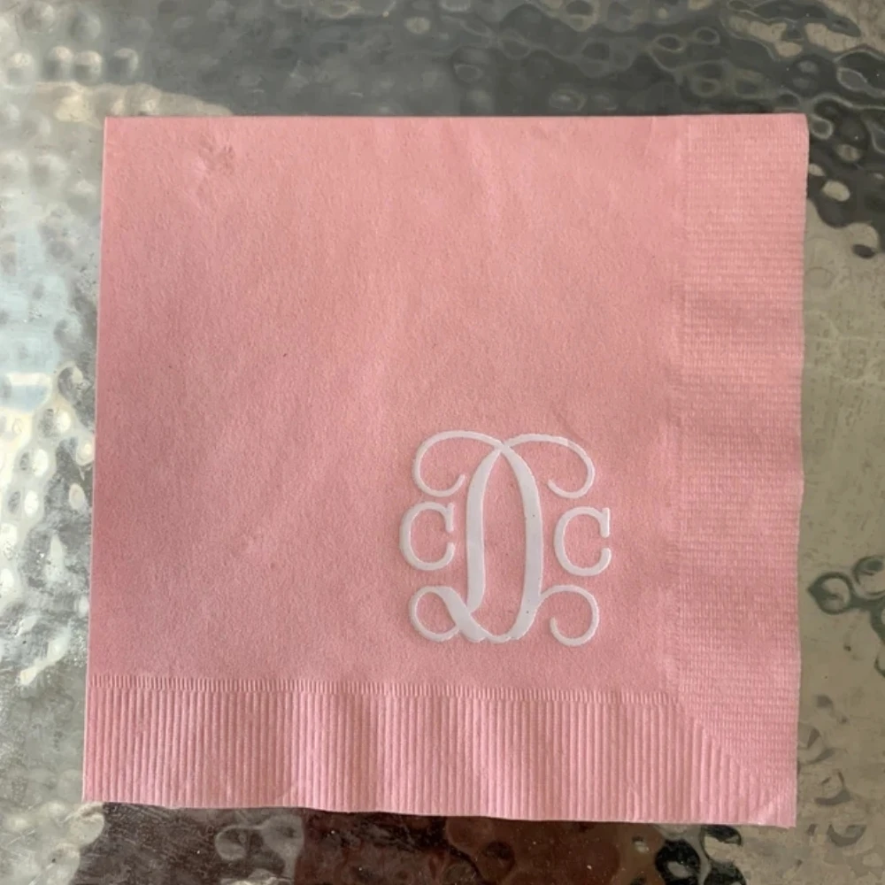 

50pcs Personalized Vine Monogram Napkins- Cocktail Foil Stamped Napkin, Party Decoration, Bridal Shower, Paper Napkins, Birthday