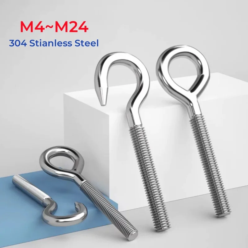 SS304. Filettatura Metrica M3 M4 M5 M6 M8 M10 M12-M30 Bulloni Per Dado Ad Occhio Di Sollevamento In Acciaio Inox Marino Bulloni Argento A2-70 Fissaggio DKEKE (Size : 1pc X M30 - Foto 5