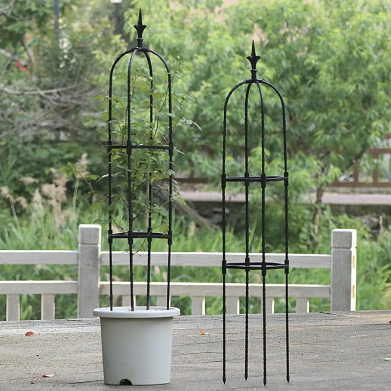 Garden Plant Trellis Garden Tower Trellis For Climbing Plant Rustproof Potted Garden Plant Climbing Support Cages For DIY Flowers Vines Support