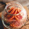 Vintage Flower Pattern Glass Storage Jar with Lid, Home Candy, Coffee Bean Storage Bottle, Kitchen Food Seasoning Sugar Jar 5