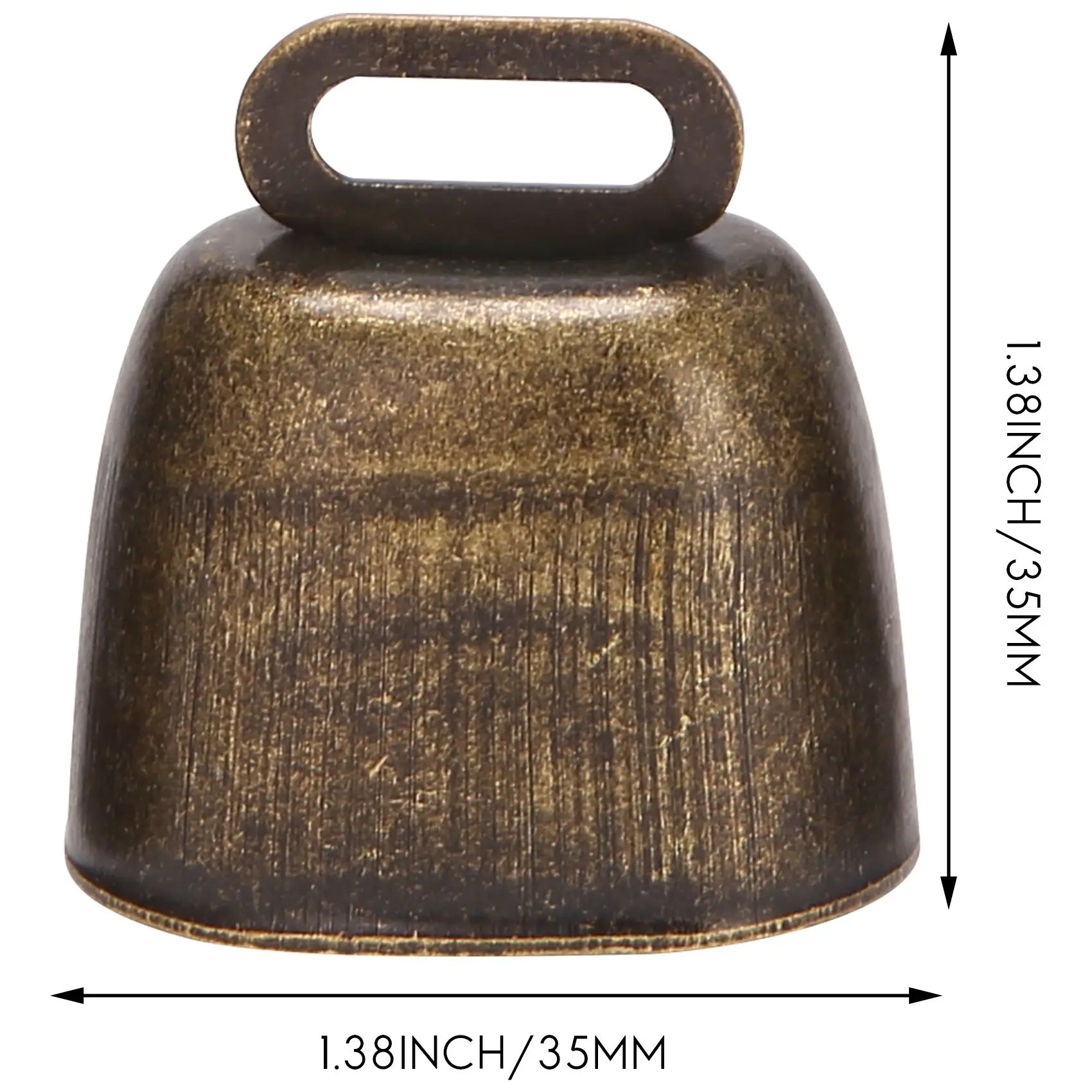 6 Pcs Metal Cow Bell, Cowbell Retro Bell for Horse Sheep Grazing Copper, Cow Bells Noise Makers