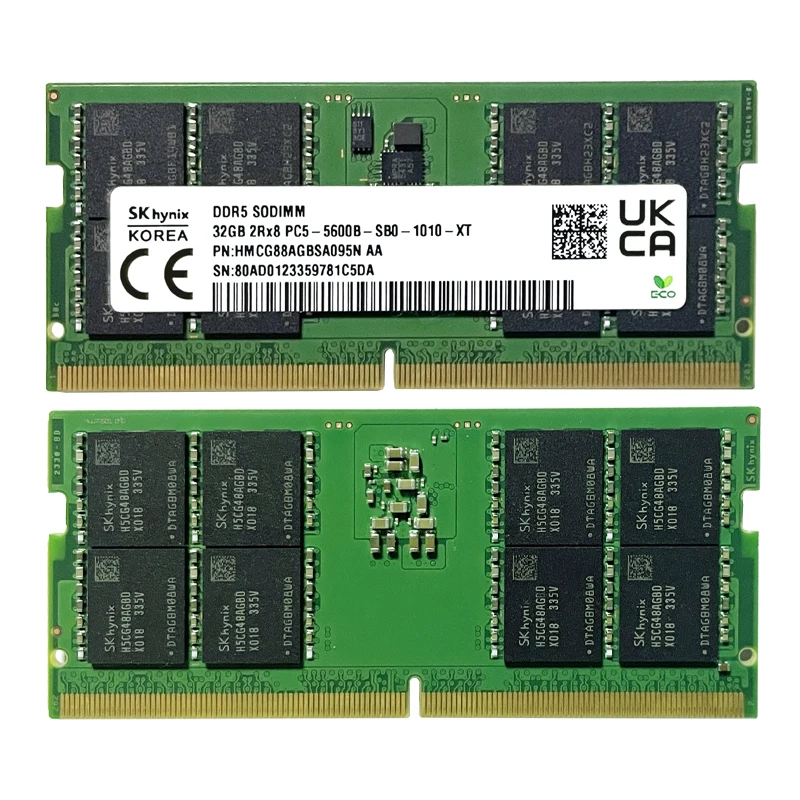 メモリー DDR5-5600 64GB (32GB x 2) hynix A-die SK Hynix DDR5 ノートパソコン用メモリ 32GB/64GB 5600MHz 2Rx8 PC5