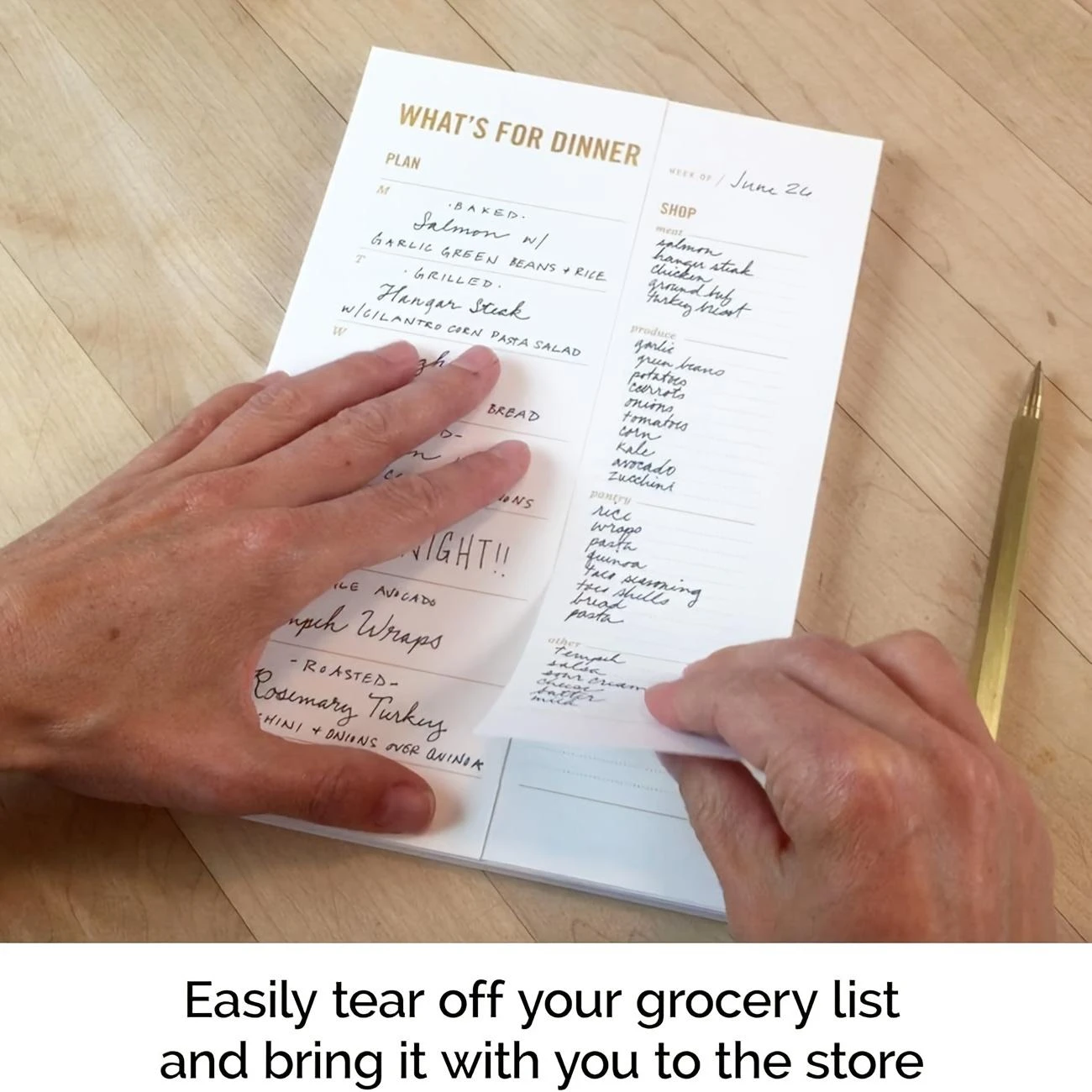 1개입 일일 식단 계획 노트, 책당 50매, 떼어내는 쇼핑 목록, 식사 준비 일지, 홈 디너 메뉴