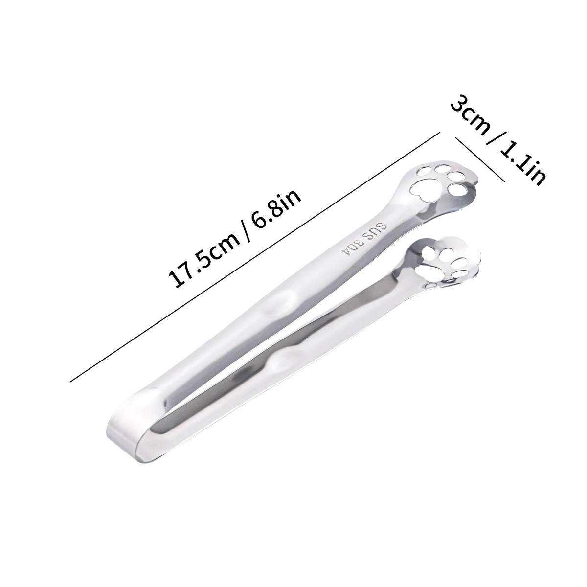 Food Tongs WORTHBUY Non-slip Cat Paw Shape Ice Tongs 304 Stainless Steel Kitchen Tongs BBQ Food Clip Cube Sugar Clamp Kitchen Gadgets