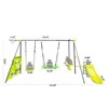 Interesting six function swingset with net swing metal plastic safe swing set 440lbs for outdoor playground  age 3+ with 31.5in 3