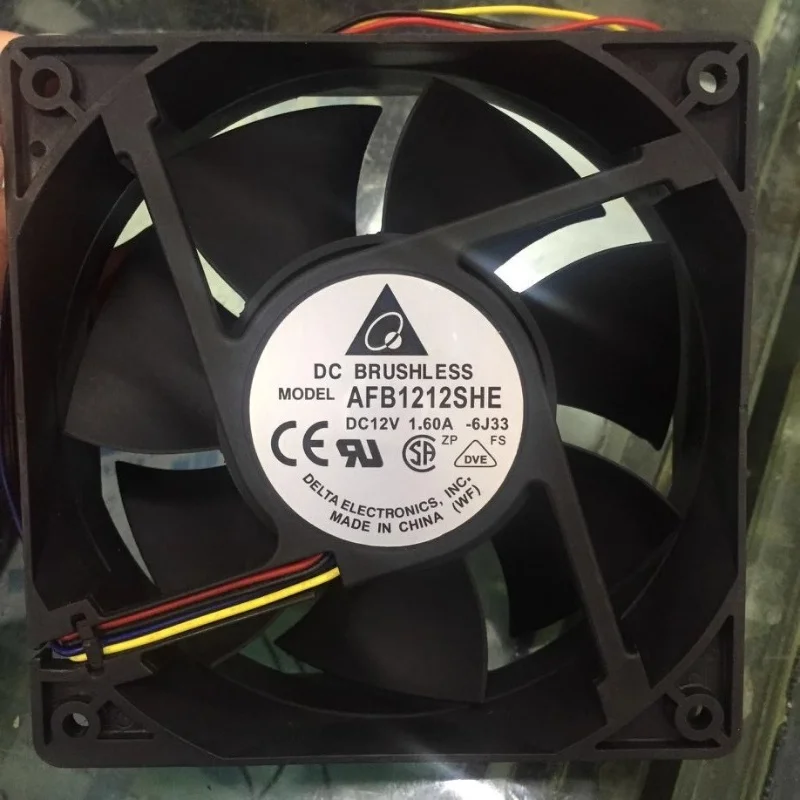 New AFB1212SHE 12038 12cm 12V 1.60A three wire temperature sensing cooling fan