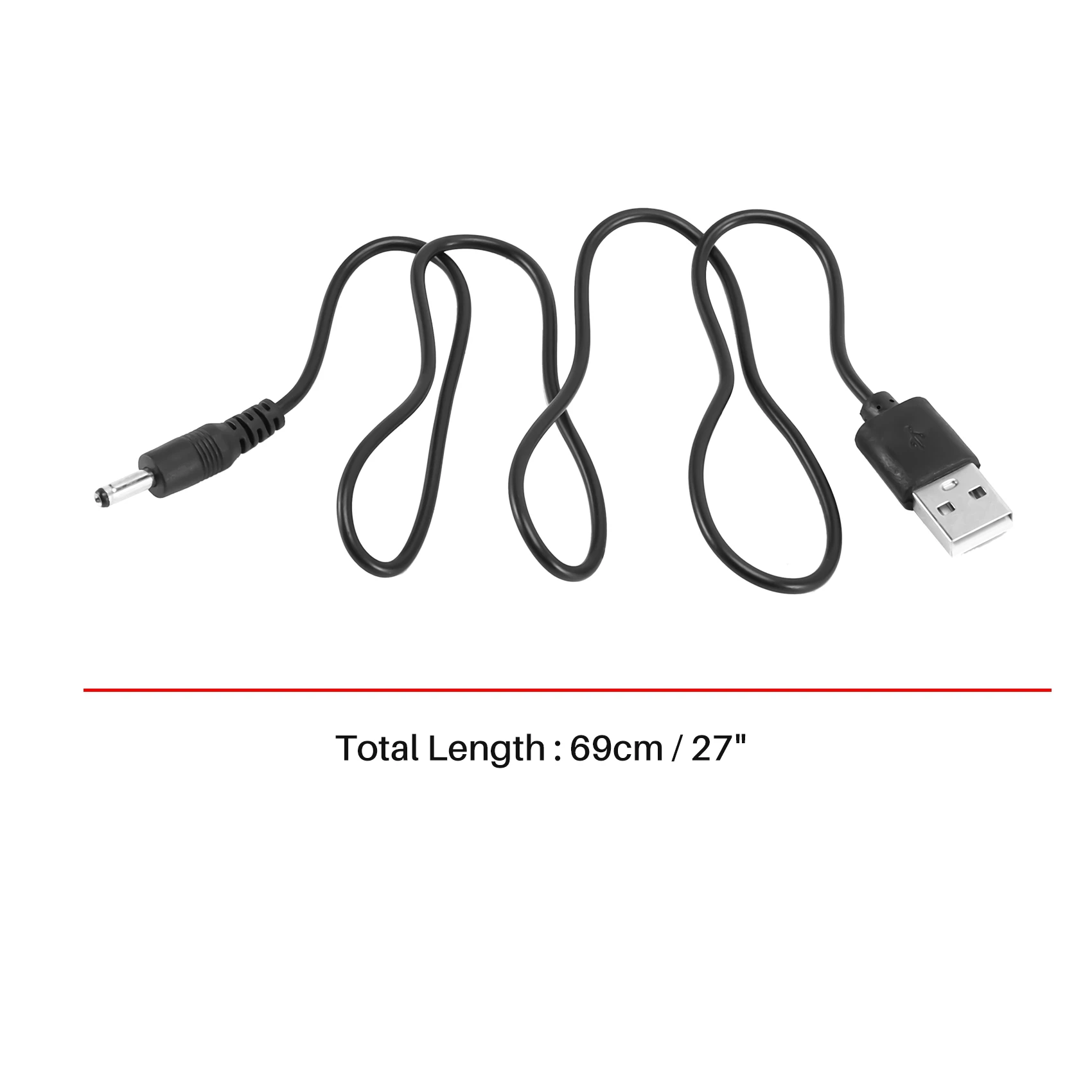 ABT-3.5Mm X 1.3Mm 검정색 USB 케이블 리드 코드 전원 공급 장치