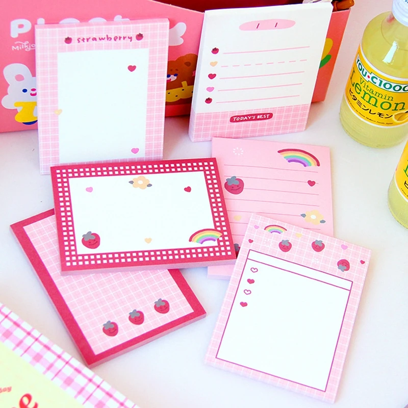 Stationery Strawberry Sticky Notes 3x3 Memo Pad Postit notes cute stationery small notepads