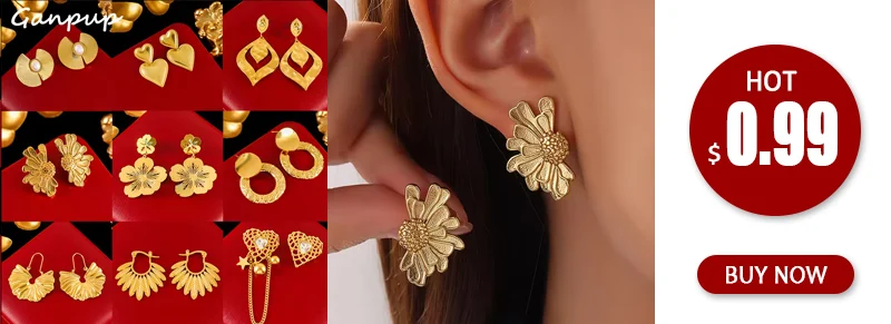 GANPUP Weihnachten Kreative Metall Rot Geschenk Box Stud Ohrringe Für Frauen Mode Weihnachten Sammlung Ohr Baumeln Schmuck Dame Geschenk – Detail 2