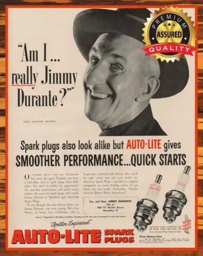 

Автоматическая Lite Свеча зажигания Jimmy Durante-1950s-Восстановленный-металлический знак