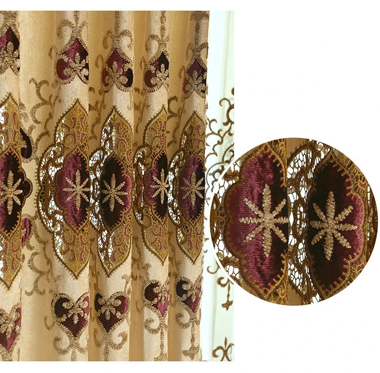 door curtains Hot Sale Custom Chenille Embroidered Curtains European Style Luxury High-end Curtains for Living Room Bedroom Window Curtains green curtains
