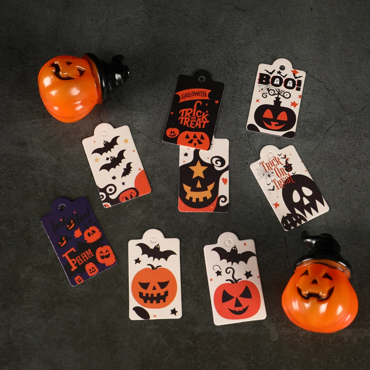 

2023 Happy Halloween Label Tags DIY Bookmark Horror Bat Pumpkin Witch Spider Skull Halloween Supplies Hanging Ornament Decor