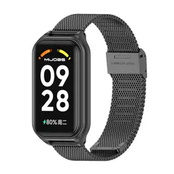 Premium Stainless Steel Strap Bracelet for Smart Band 9 - Sleek Metal Watchband Replacement (Black 1)