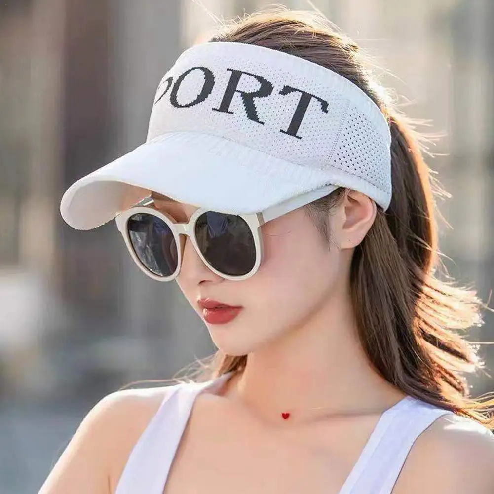 

Summer Sun Hats Men Women Adjustable Visor UV Protection Empty Solid Sport Tennis Golf Running Sunscreen Baseball Cap
