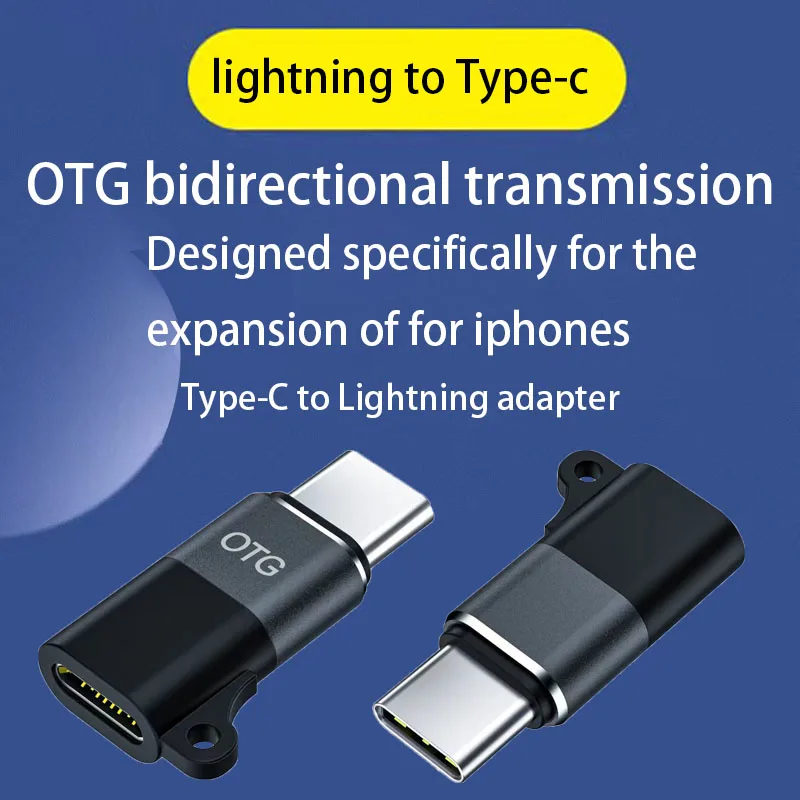 아이폰 라이트닝(남성)용 OTG 타입 C-라이트닝 어댑터, 헤드폰, USB 플래시 드라이브, OTG용 USB C(여성) 타입 C 어댑터