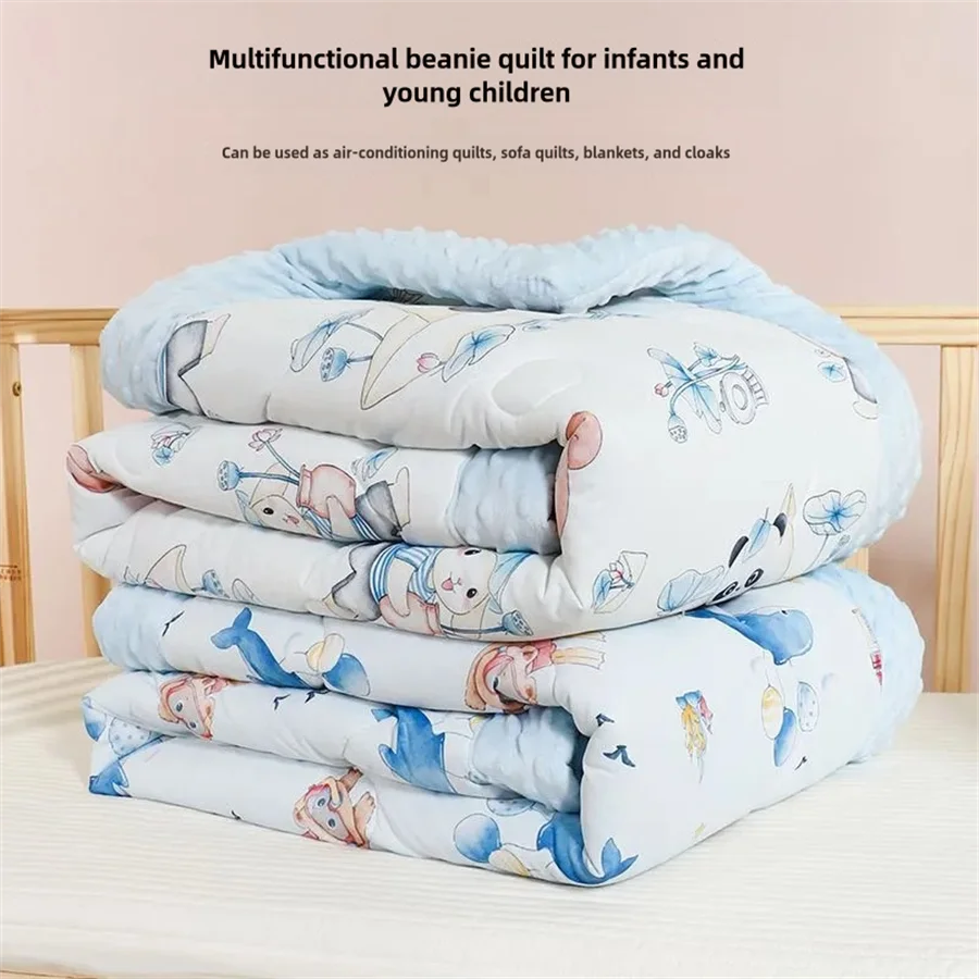 Super-Soft Kids Blanket Silky Micro Baby Blankets for Girlswith Print Animal Pattern and Soothing Raised Dots,