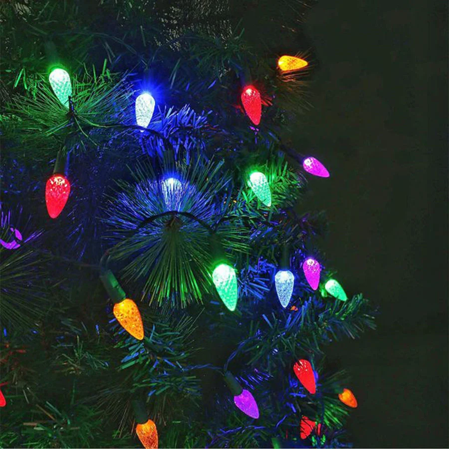 

New Waterproof 5M 10M LED C6 Strawberry Fairy Lights Outdoor 8 Modes Christmas Garland String Light for Party Garden Patio Decor