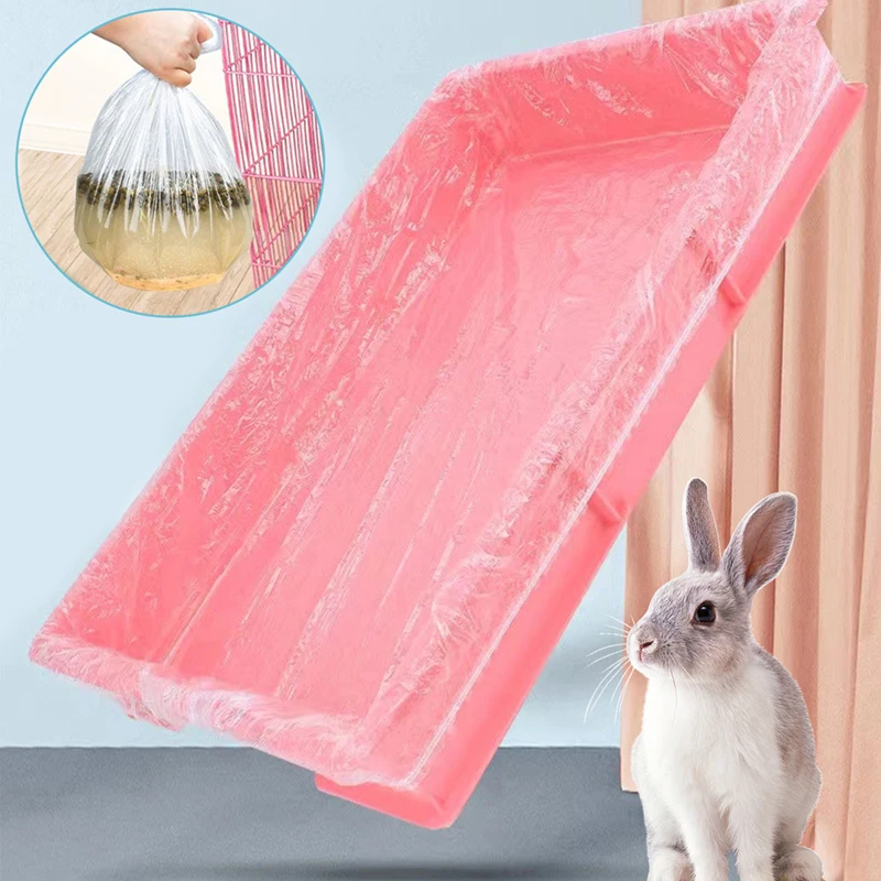 Pet Tray Disposable PE Films Rabbit Litter Mat Cage Tray Cover Cage Chassis Film Cover Toilet Large Changing Pad 10pcs/set pet cleaning tools pet pee pads