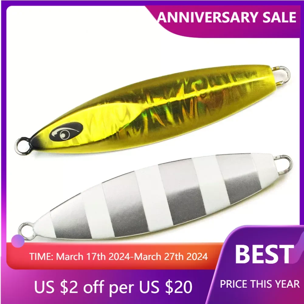 

180g 6.35oz Countbass Jigging Lures with Luminous Eyes, Seawater Slow Metal Fish Jig Baits, Amberjack Game