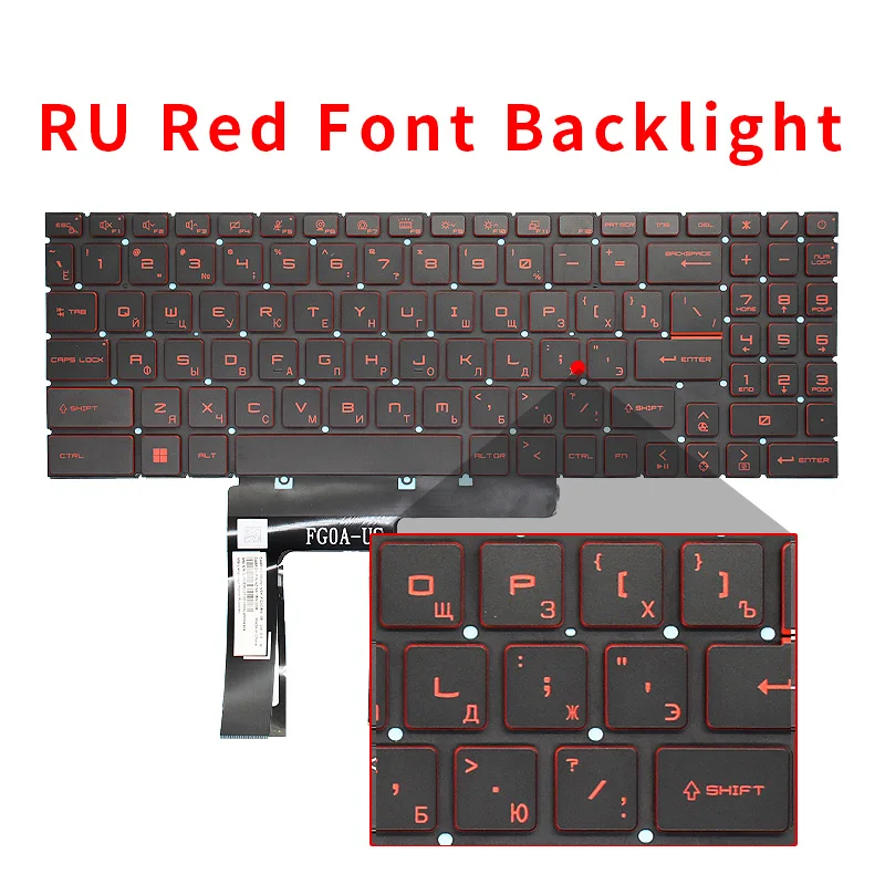 Teclado portátil retroiluminado para MSI, Katana, GF66,