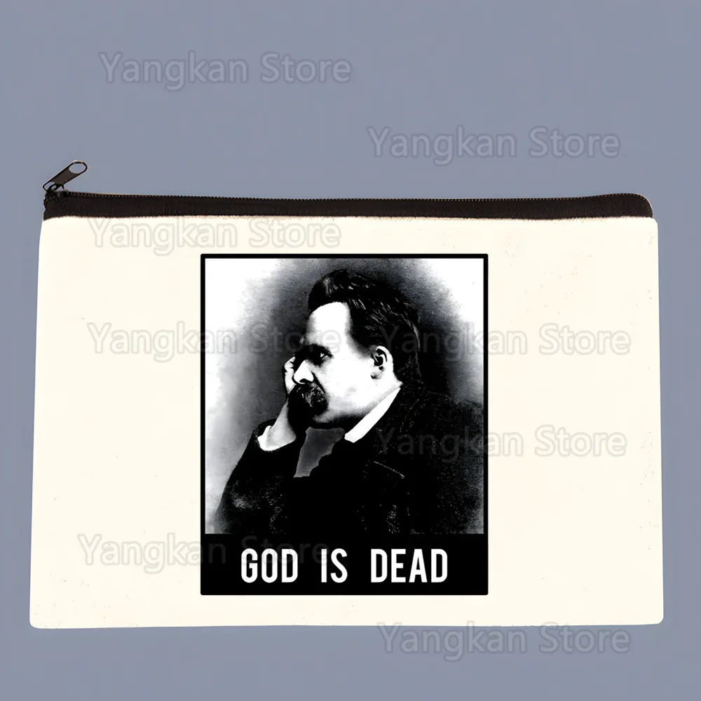 God Is Dead Friedrich Nietzsche Nihilist Canvas Coin Purse Custompattern Storage Pouch Canvas Bag New Coin Bag Key Purse