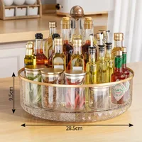 360° Rotating Spice Rack with Removable Base | Clear Plastic Turntable for Kitchen, Pantry Cosmetic & Refrigerator Organizing 1